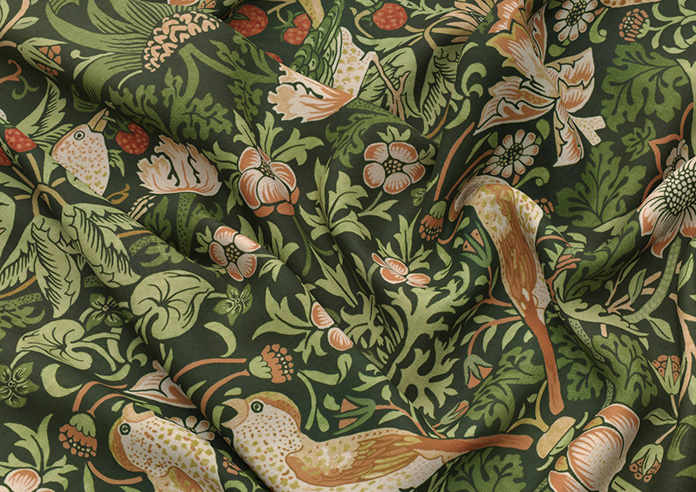 William Morris At Home Strawberry Thief, Nettle - Made to Measure Curtains - Image 4